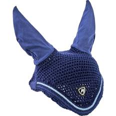 Polyester Horse Bonnets Arma Badge Horse Ear Bonnet - Navy
