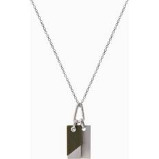 Emporio Armani Men Necklaces Emporio Armani Stainless Steel Dog Tag Necklace - Silver/Green