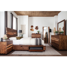 Bed Packages Coaster Winslow 5-Piece Eastern King Storage Bedroom Set Smokey Walnut