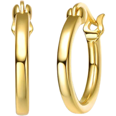 Genevive Sterling Silver 14K Gold Plated Hoop Earrings Gold