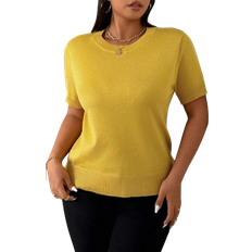 Shein Plus Size Summer Casual Knit Top - Plain