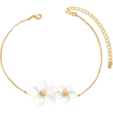 Shein 1pc Adjustable White Floral Necklace, Fresh & Elegant Design, Suitable For Daily Wear, Beach Vacation, Party, Gift