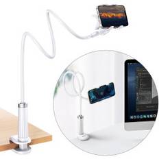 Hpa Universalhållarstativ För Telefon Surfplatta Med Flexibel Arm Vit