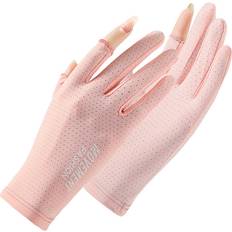 Pink Gloves Maxpower Summer Thin Women Cycling Gloves Ice Silk Mesh Breathable 2 Fingers - Pink