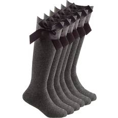 Grey Socks Metzuyan Back To School Girls Knee Socks With Bows - Grey