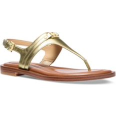 Michael Kors Sandaler Michael Kors Læder Sandal Med Logo Charm - Guld