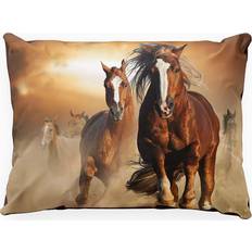 Indusia Design Wild Horses 50x60 Bomull Putetrekk Brun, Hvit (60x50cm)