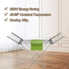 Heated Folding Clothes Airer With Wings - 5 Min