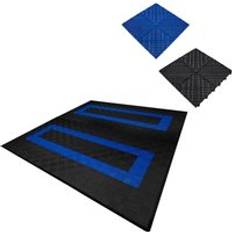 MonsterShop Vented Modular Interlocking Flooring Tiles & Edges 165 Black & 60