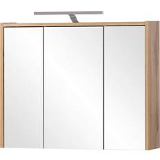 Schildmeyer Spiegelschrank Carlos 74.5 x 16 x 64 cm 3-türig Led Braun