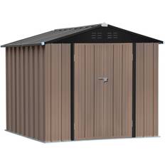 LivingAndHome Lockable Garden Shed Brown (Building Area )