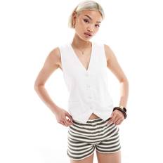 Vita Kostymer Pull&Bear Kostymväst I Linnestil - Naturlig