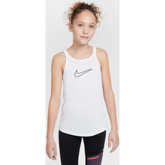 Polyester Tank Tops Nike One Classic Older Kids' Dri-FIT Tank Top - White