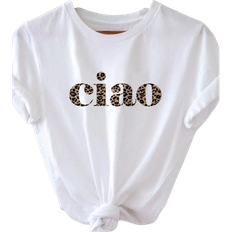 Shein Ciao TShirt Ciao Shirt Ciao Italian Shirt Ciao Womens Or Unisex Fashion Tee Womens Casual Simple CIAO Loose Crew Neck Short Sleeve TShirt Summer