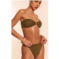 PrettyLittleThing Bandeau Gold Trim Bikini Set - Green
