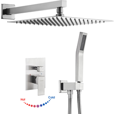 Shower Sets Cobbe Brushed Nickel 10-Inches Built-In Shower Faucet System LS1-KSA022