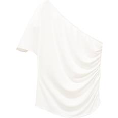 Pull&Bear Dame Sweatere Pull&Bear Asymmetrisk Top Med Lange Ærmer - Lysebeige