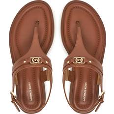 Michael Kors Sandaler Michael Kors Mandy Leather T-Strap Sandal - Brown