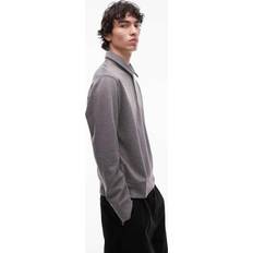 Mango Herr Tröjor Mango Mörkgrå Sweatshirt Med Pikékrage - Grå/A
