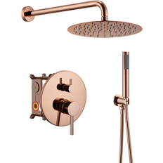 Shower Sets Casainc Brushed Gold 10-Inches Built-In Faucet System