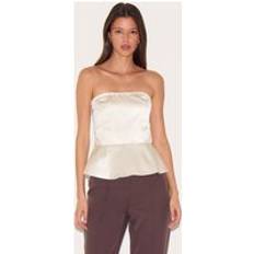 Satin Shapewear & Underplagg PrettyLittleThing Pearl Satin Peplum Corset
