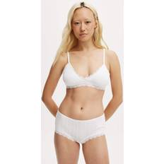 Lace Triangle Padded Bralette - White