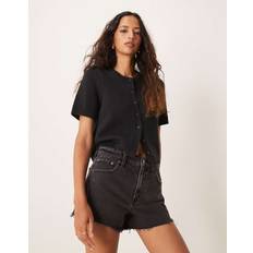 Abercrombie & Fitch Black Shorts Abercrombie & Fitch High Rise Dad Denim Short Black
