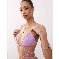 Lila Bikiniöverdelar Weekday Bikiniöverdel I Trekantsmodell Med Omlottdesign - Lila