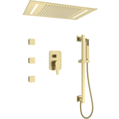 Shower Sets Casainc Brushed Gold 10-Inches Built-In Shower Faucet System CA-A4372-BG