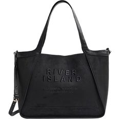 Shoulder Strap Totes & Shopping Bags River Island Embroidered Shopper Bag - Black