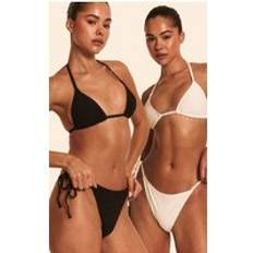 Vita Bikiniset PrettyLittleThing Two Pack Textured Triangle Bikini Set - Black/White