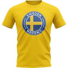 Sweden T-shirts UKSoccershop Sweden Football Badge T-Shirt Men's Polyester