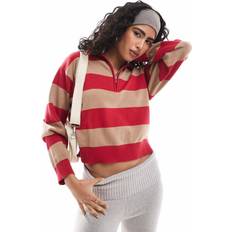 Preppy Half Zip Pullover - Red Stripe