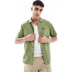 Superdry Shirts Superdry Merchant Textured Short Sleeve Textured Shirt - Burnt Sage