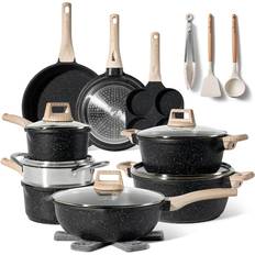 Just Perfecto Batterie De Cuisine Induction 21 Pièces - Noir Batterie de cuisine avec couvercle 21 Pièces