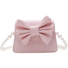 Barn - Rosa Handväskor Shein Girls Bow Decor Quilted Crossbody Bag