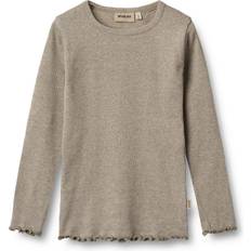 Elastan T-shirts Wheat Gravel Melange Bluse - Brun