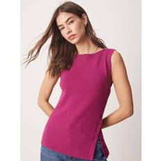 Abercrombie & Fitch Tank Tops Abercrombie & Fitch Asymmetric Knit Tank Top Magenta Pink