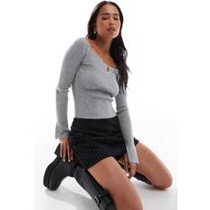 Off-Shoulder Jumpers Cotton On Everfine Sweetheart Keyhole Off Shoulder Sweater - Grey