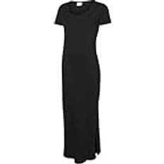 Mamalicious Maternity Scoop Neck Short Sleeve Jersey Midi Dress - Black