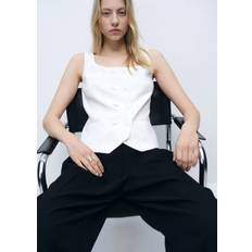 Mango Overtøj Mango Jakkesætsvest Iguana - Offwhite