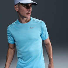 T-shirts Nike Kortærmet Miler Løbeoverdel Mænd - Blå