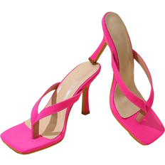 Shein Classic Minimalist Stripe Thong Strap High Heel Sandals For Women