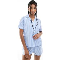 New Look Sleepwear New Look Stripe Shorts And Shirt Pyjama Set - Blue