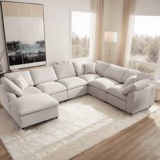 Latitude Run Multi Color Oversized Modular Sectional 27.5 H X 129.5 W X 100 D Sofa 129.5" 7pcs