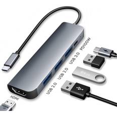 SUIFT USB C Multiportadapter 100W PD Laddning