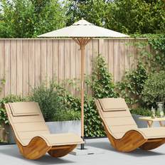 Vita Parasoll på rea vidaXL Trädgårdsparasol Grädde Vit 150x210 cm