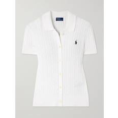Polo Ralph Lauren Dam Koftor Polo Ralph Lauren Cable Knit Tröja Med Korta Ärmar - Vit/A