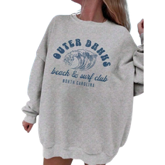 Shein Jumpers Shein Women Beach Surfing Letter Print Sweatshirt