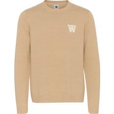 Pullover - Beige/Hvid